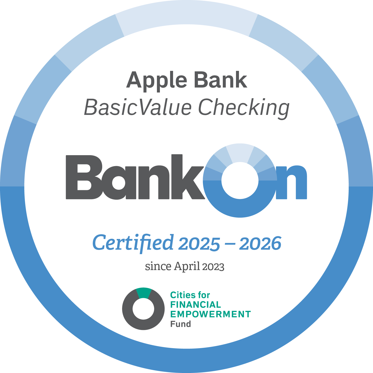 Apple Bank Basic Value Checking Bank On, Certified 2023-2024