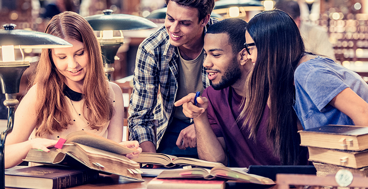 Image of students reading in a library